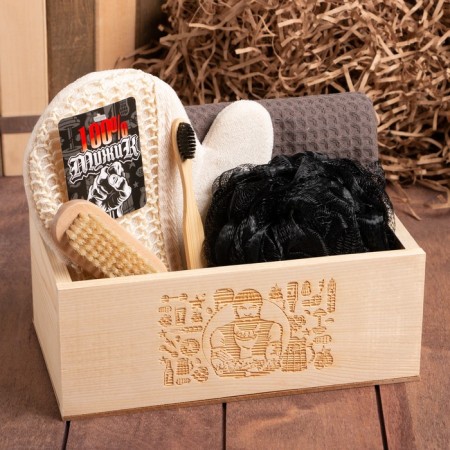 Set of Gift Ethel "100% Man", towel and accessories