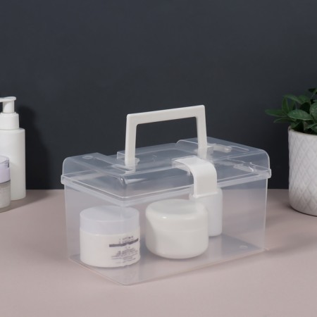 Organizer with a 1 Sectic lid 19.5*12*11cm transparent/Bel V/u UKL QF-3