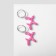 Earrings "Dogs" toy, pink color in silver