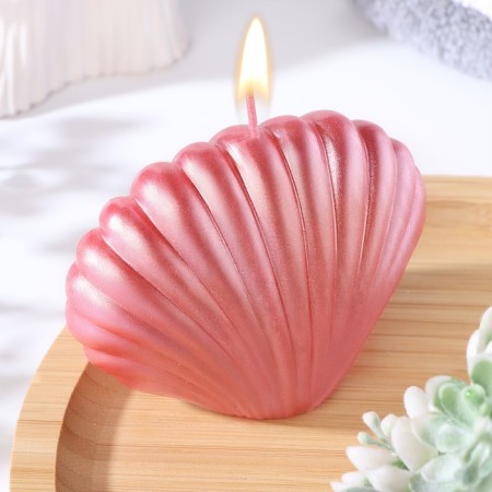 Figure candle "shell", 4x9x6.5 cm, pink mother of pearl