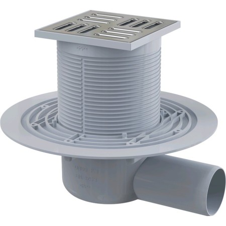 ALCAPLAST APV1321, 105 × 105/50 mm, side drain, combined waterproof