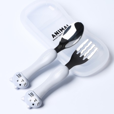 A set of children's cutlery in the Cossack "kittens", fork, spoon-3