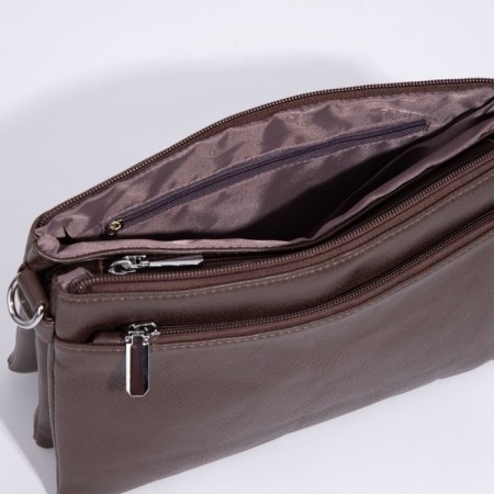 Cross-Bodi Bag on a zipper, brown color-6