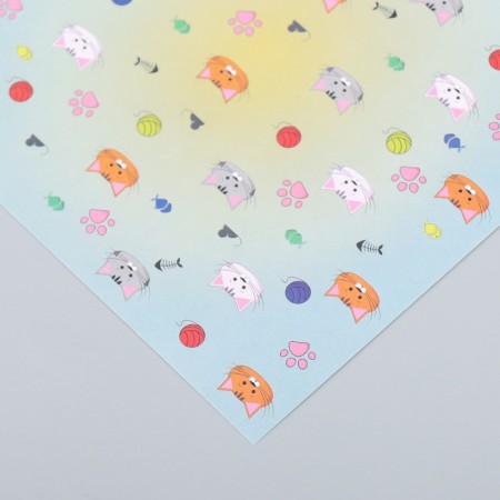 Scrapbooking paper "kittens" density 180 g 15.5x17 cm-2