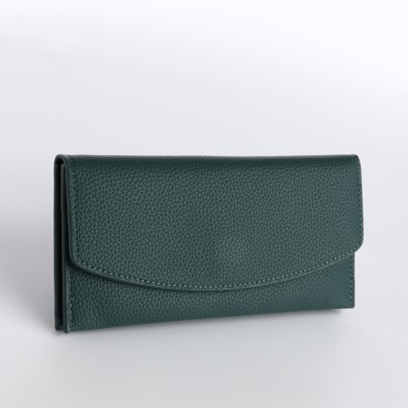 Women's wallet on magnet, green color