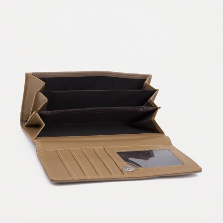 Women's wallet on magnet, beige color-2