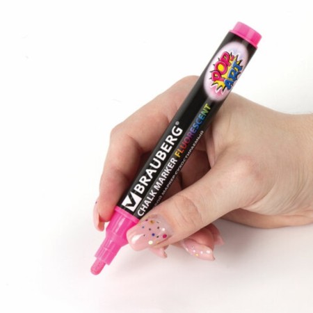 A set of chalk markers 4-cv Brauberg "Pop-Art", 5 mm, washing, for smooth/surface 151535-15