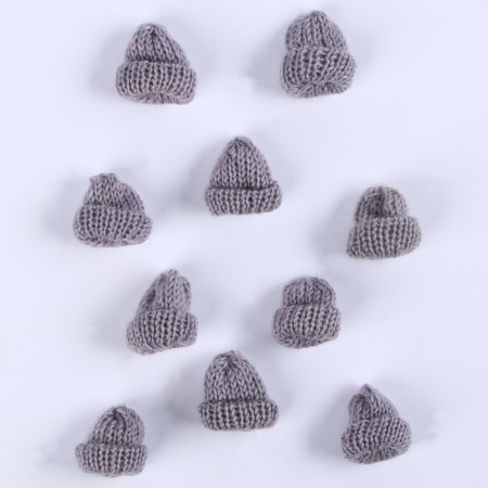 Knitted hat knitted, set 10 pcs., Gray color-1