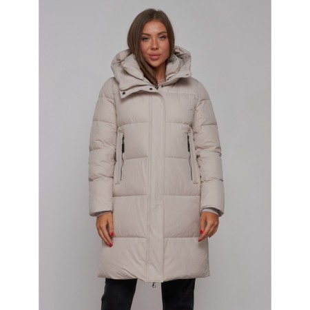 Coat insulated winter feminine, size 42, color light gray-7