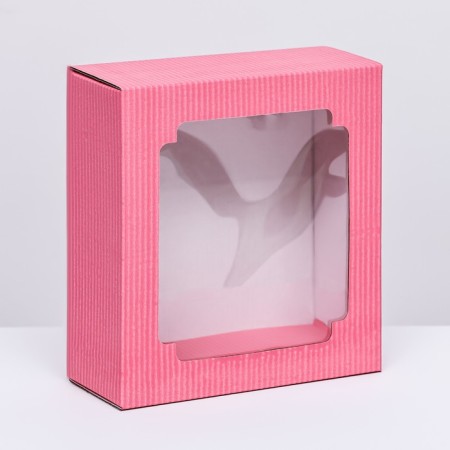 Box the team, cover is, with a window, pink, 14.5 x 14.5 x 6 cm-1