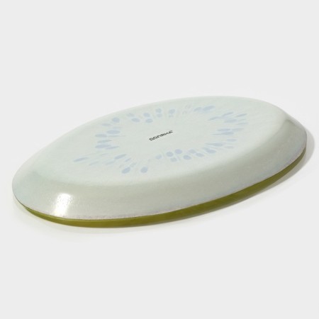 Glass Soldier Oval Dula "Romantic Kiwi", 24.5 × 15 cm, green color-4