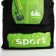 A thyroid backpack with an increase in 55l, 5 external pockets, green color