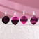 Set of candles 4 pieces "with humor", pink-black, 4 cm
