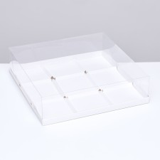 Box for mousse cakes 9 pieces 30x30x8, white
