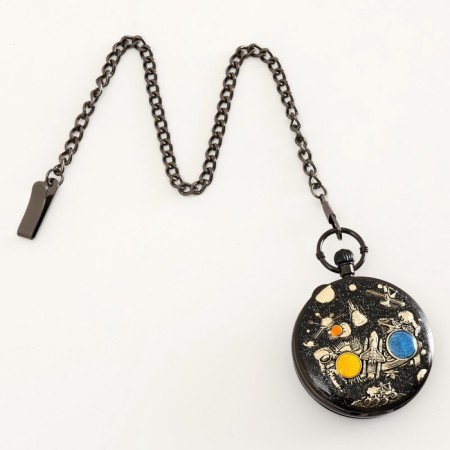 The clock is pocket, musical "Cosmos", quartz, d dial-5.9 cm, chain L-36.5 cm-3