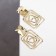 Earrings Metal "Gate" two squares, color gold