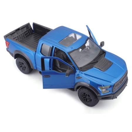 MASTO DIE-CAST 2017 Ford F-150 Raptor machine, opening doors, 1:24, blue color-7