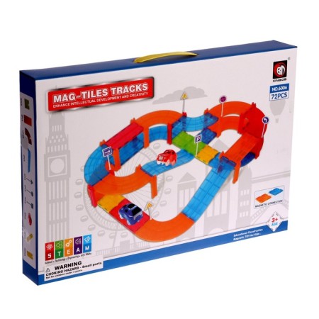 Magnetic designer "Magic track", the machine drives from batteries, 72 parts-5