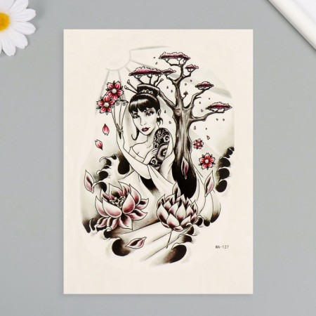 Tattoo on the body color "Lady Sakura" 26.1x14.6 cm-1
