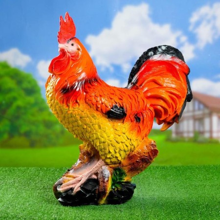Garden figure "Rooster" red, 43x18x55cm