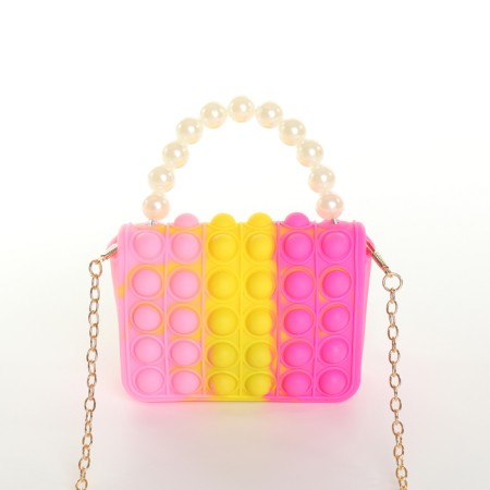 Baby bag on the castle, pink/yellow/raspberry color-1