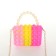 Baby bag on the castle, pink/yellow/raspberry color