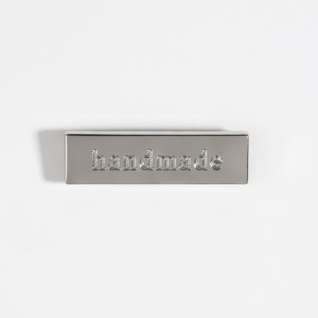 Decorative elements for the puncture "Hand Made", 3.5 × 1 cm, 10 pcs, silver color-1