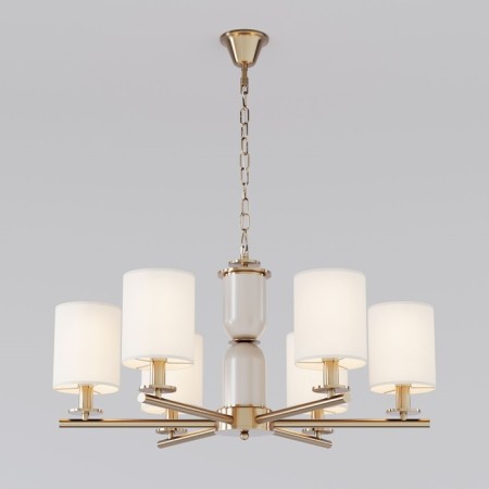 Ceiling Lamp Eurosvet Caprera 60146/6, E14, 6x40W, 670x670 mm, brass color