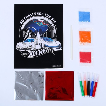 Set for children's creativity "Hot Wils" Application-Coloring on velvet with sand/foil, 17 × 23cm-1