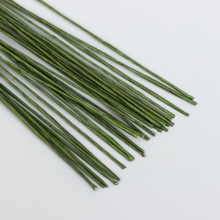 Wire for creativity "Florico" 0.55 mm, 30 pcs, 40 cm, in paper braid, green-1