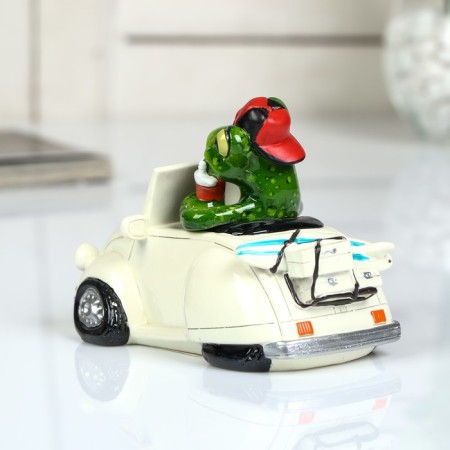 Souvenir Polystone Lac "Frog in the convertible" 10x9x14 cm-2