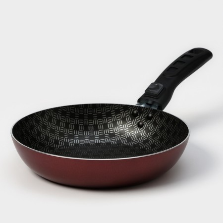 Pan "hostess", d = 20 cm, removable handle, glass cover, anti -stick coating, burgundy color-2