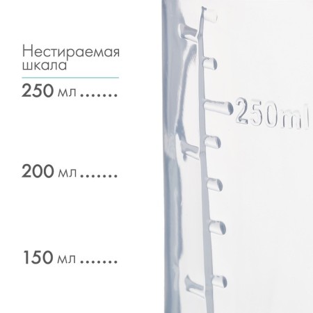 A bottle for feeding, classic throat, 250 ml., 3 months, cylinder, white color-2