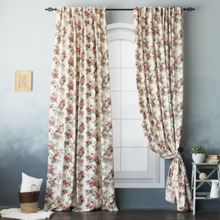 Set of curtains "Dryada", size 170 x 270 cm - 2 pcs, red color-1