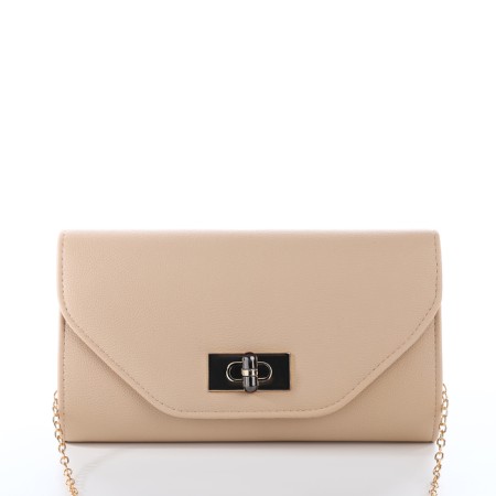 Female bag on a valve, beige color