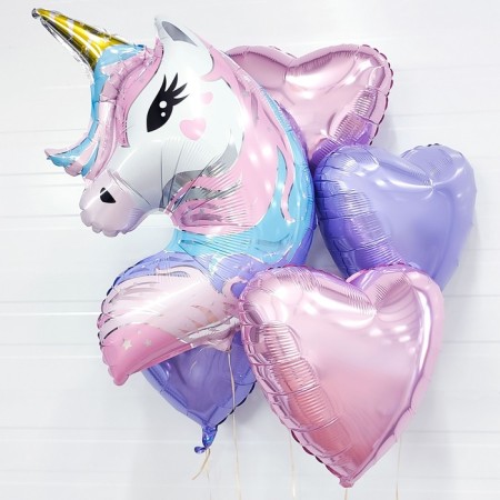 Foil ball 26 "Unicorn", figure, individual packaging-2