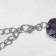 The necklace "Jewelry" squares, purple color in silver, 34 cm