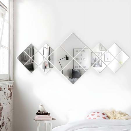 Interior stickers "rhombuses", mirror, wall decor, panel 25 x 57 cm, 16 email-2
