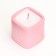 Candle "Square. Marble" in a candlestick of gypsum is small, 5x4.5 cm, pink