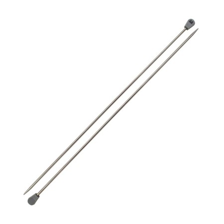 The knitting needles are straight, metal, 35 cm/3.5 mm-1