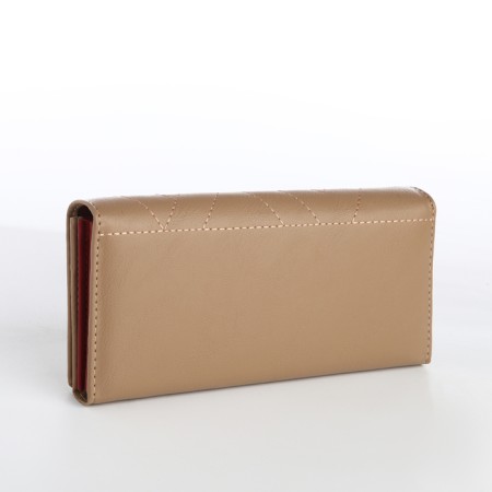 Women's wallet on magnet, beige color-1