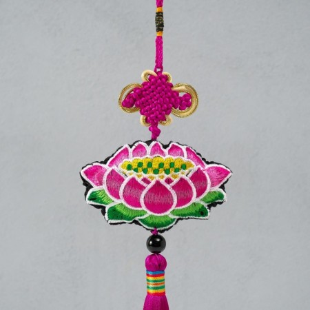 Suspension Textile "Lotus" bright pink 2x10x29 cm-2