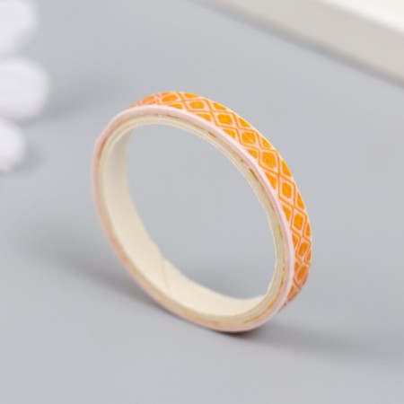Adhesive tape Paper "Assorted drawings. Orange" set 10 pcs width 0.5 cm winding 2 m-1