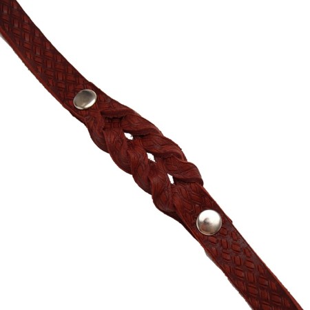 Leather leather single -layer long, 2 m x 2 cm, brown-2
