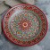Lryagan Round Rishtan ceramics, 41cm, red, green-yellow pattern