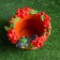Figure pot "Bird on a hat with berries" 20x16cm