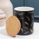 Ceramic bank for bulk products "Golden Pen", 650 ml, black color