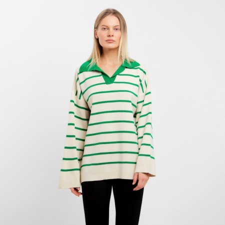 Female jumper, dark green color, one size (42-46)-7