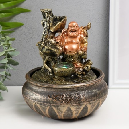 Table fountain with backlight "Hothee at the waterfall" 22.5x16x16 cm