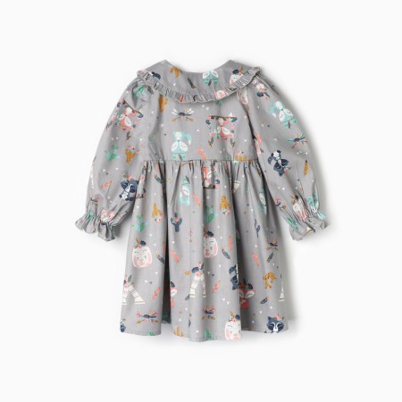 Children's dress with KAFTAN collar "Beasts" R.28 (86-92 cm)-8